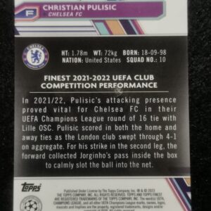 Alternative view of Christian Pulicic Topps Finest Shimmer